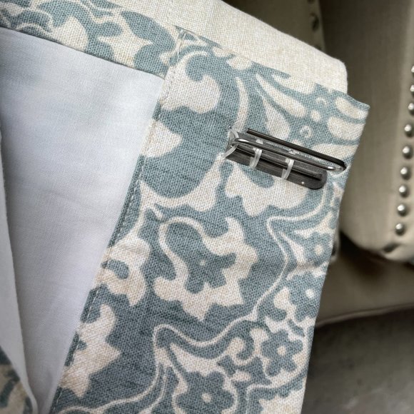 COPY - Pottery Barn Drapes Cream and Blue Blackout 50X108in - Picture 5 of 8